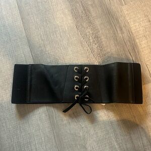 Black Lace Up Corset Waist Belt
